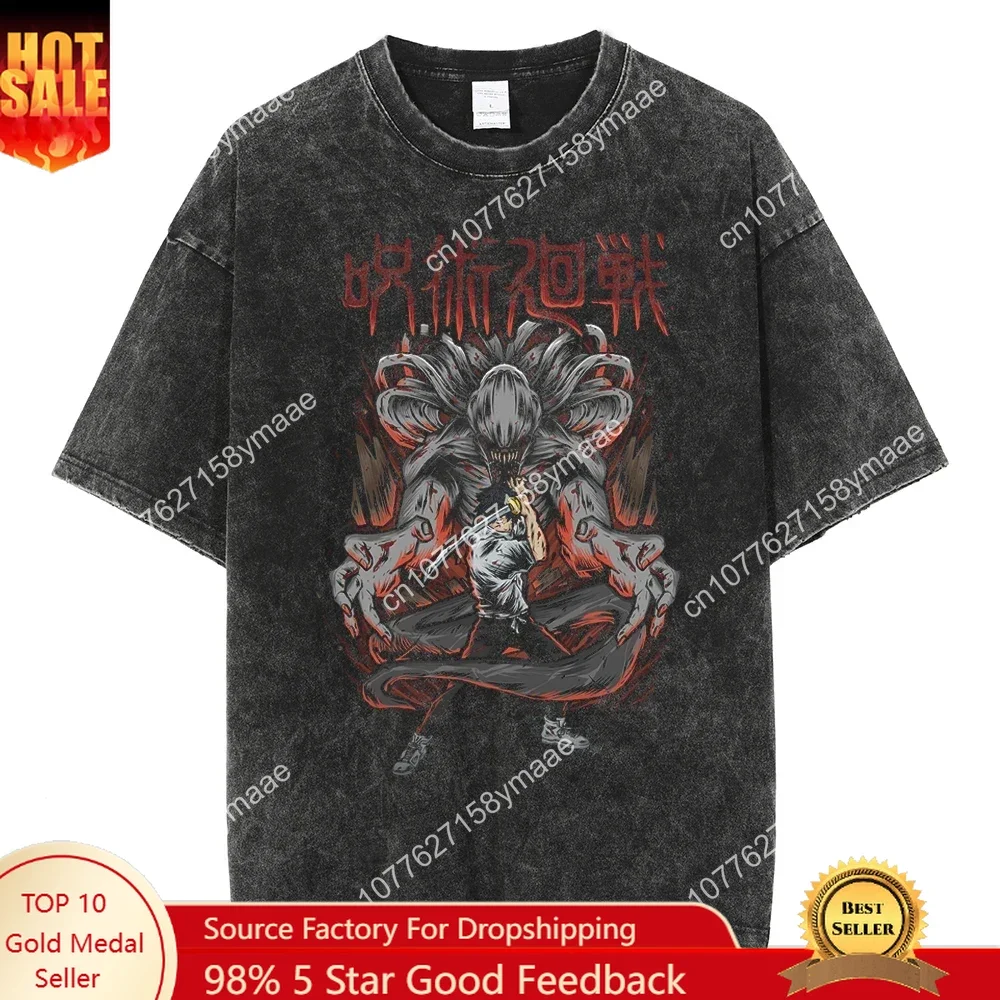 

Vintage T-shirt Streetwear Men Women T Shirt Japanese Anime Graphic Hip Hop Oversized Harajuku Tshirt Cotton Tops Tees