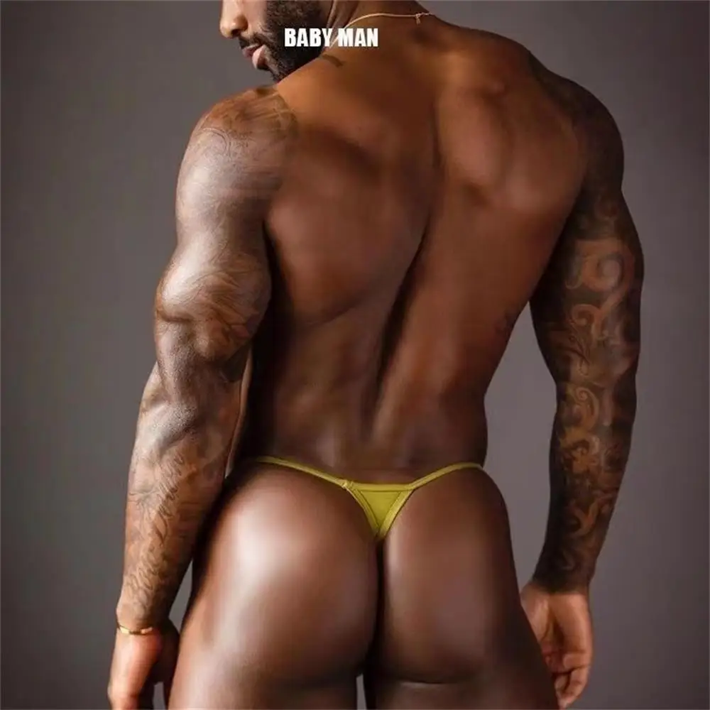 Mens T-Back Thongs Sexy Low Rise G-String Briefs Bulge Pouch Underwear Quick-drying underwear