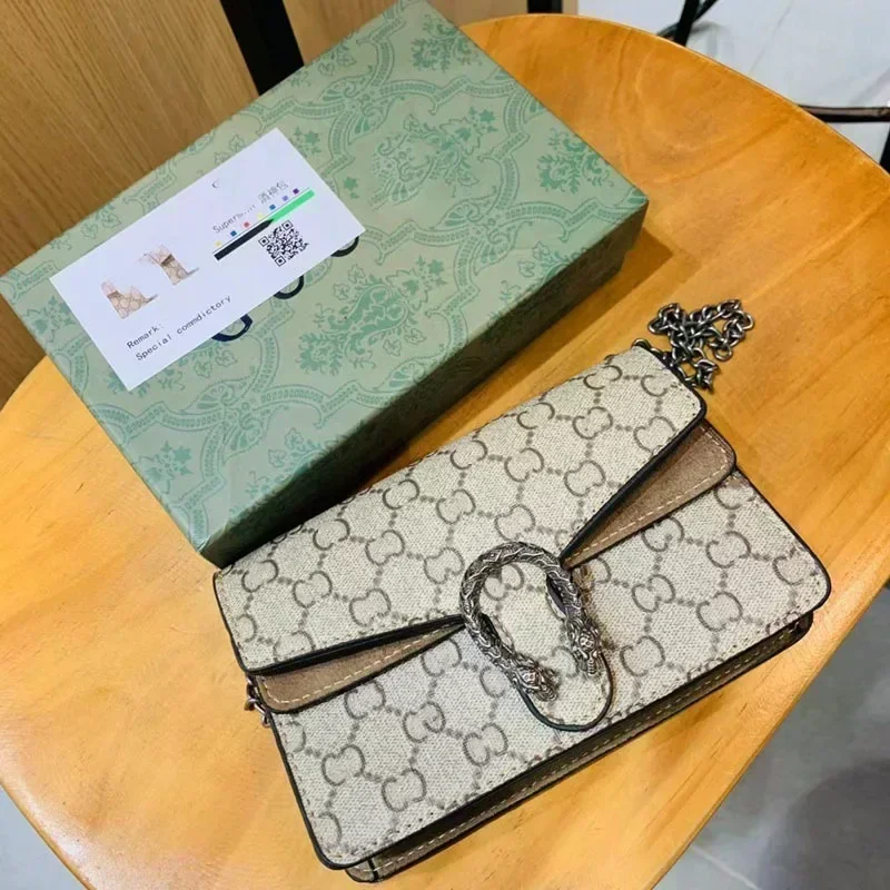 Women's Bag Shoulder Oblique Span Fashion Designer Bag Bacchus Chain Bag with Gift Box and Dust Bag Mobile Phone Change