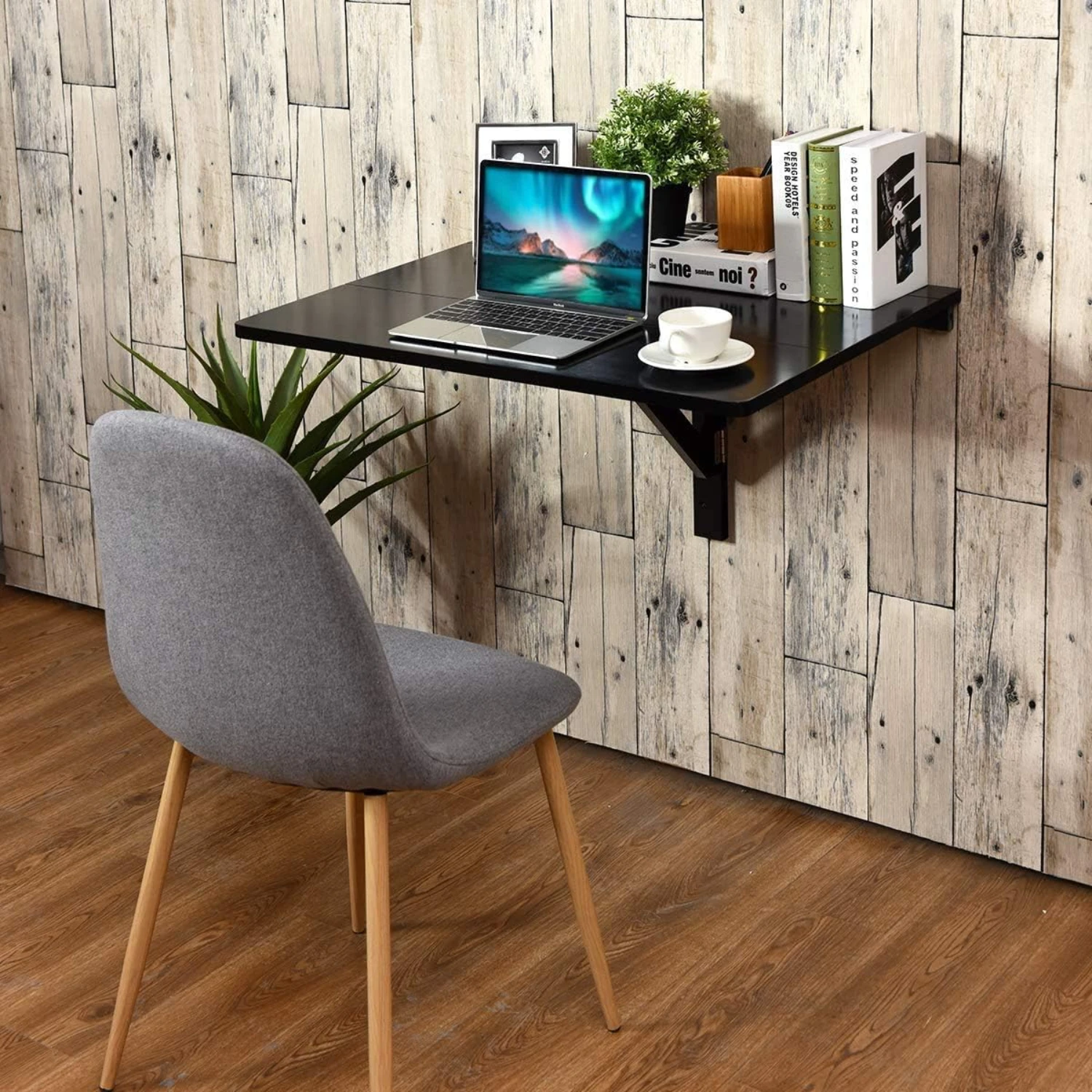 Wand montage, 31.5 \ u2019 \ u2019 x 23.5 \ u2019 \ u2019 Holz schwimmender Schreibtisch für Laptop, Arbeits zimmer in Balkon, Schlafzimmer, Bad