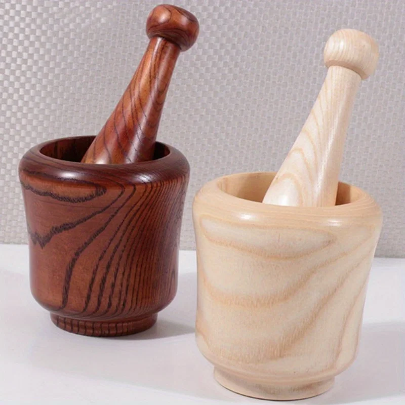 1 pieza Set de Mortero y Pilon para Triturar Jengibre, Especias, Vainilla y Ajo Fresco, Herramienta de Procesamiento y Molienda