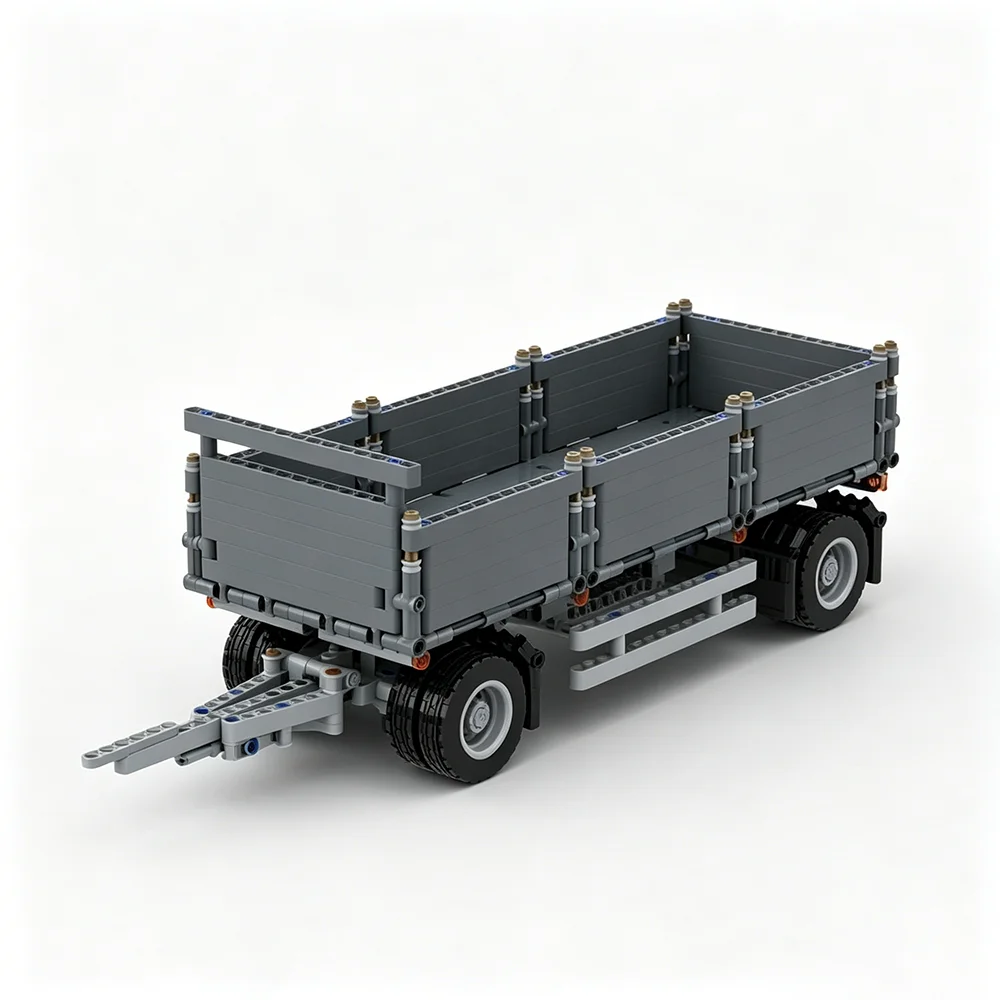 

New Cargo Transport Three axle flatbed full trailer Building Block Model 797 Parts Boys' Children's Birthday Toy Gift