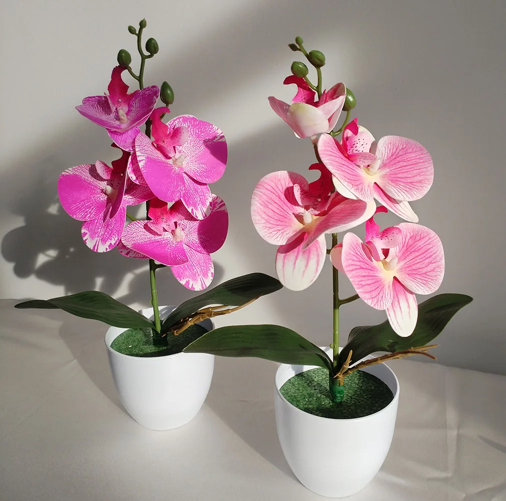 Bonsai Simulierte Schmetterling Orchidee Künstliche Topfpflanze Schreibtisch Esstisch Home Office Vase Hochzeit Hause Raum Dekoration Geschenk – Detail 12