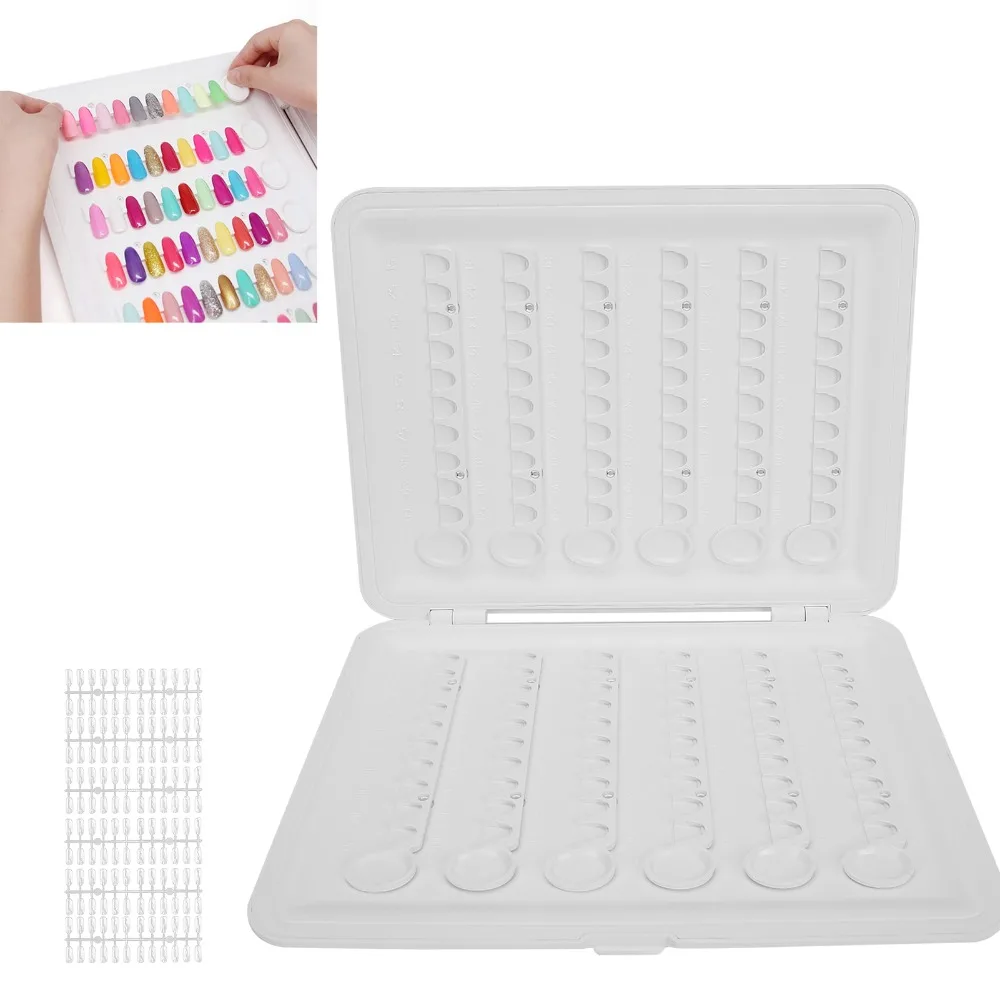 Detachable Nail Gel Polish Display Book Plastic Transparent Replacement Nails Nail Color Display Board