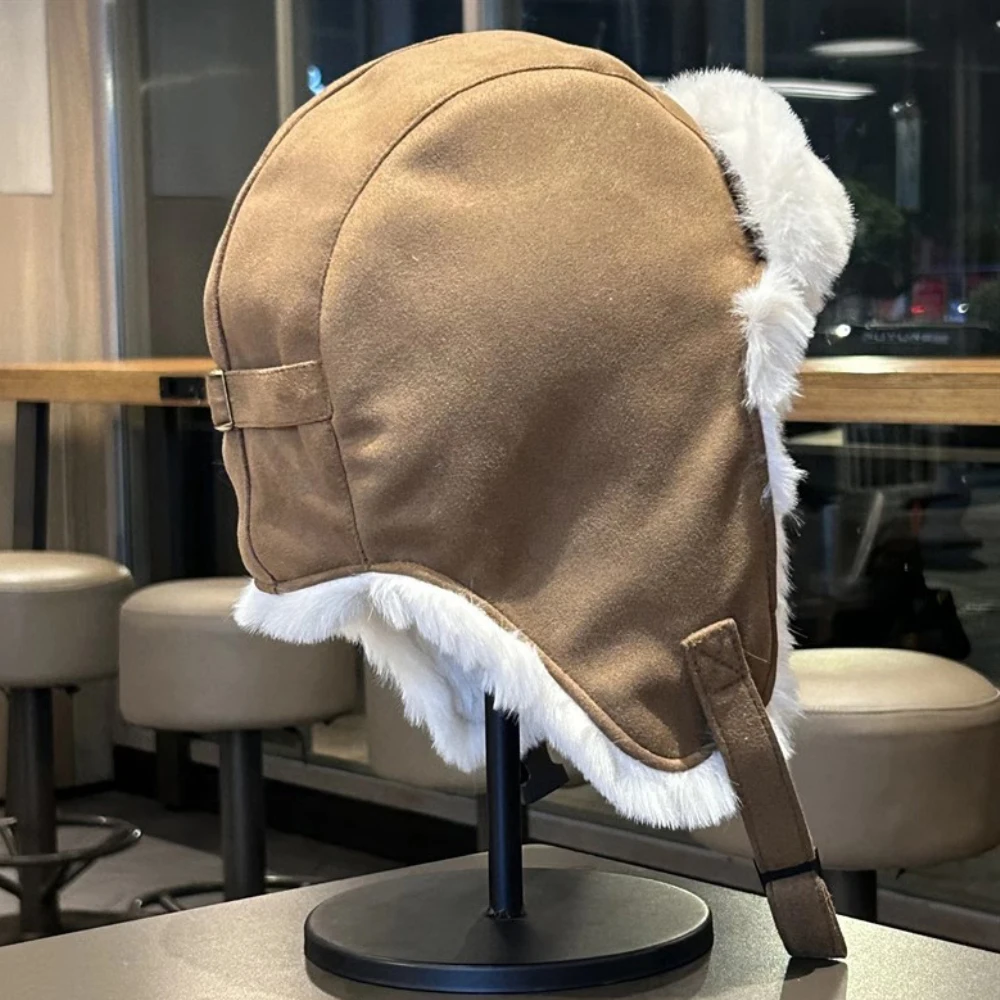 HT5017 الروسية قبعة جديدة سميكة قبعات الشتاء الدافئة للرجال النساء الصوف الفراء اصطف منفذها قبعة الذكور الإناث الثلوج تزلج الصياد إيرفلاب قبعة
