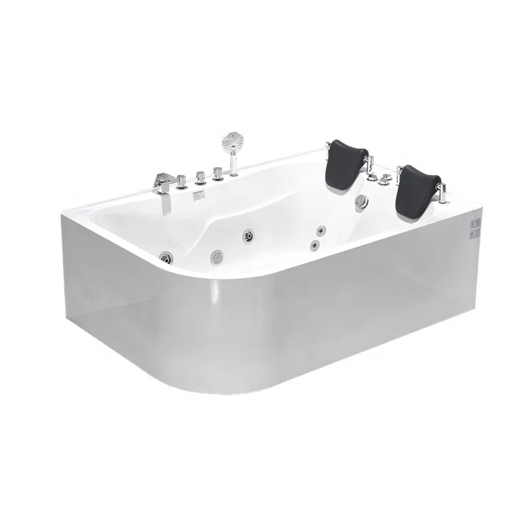 New Design Corner Acrylic Massage 2 Sided Skirt Bathtub Whirlpool For 2 Person