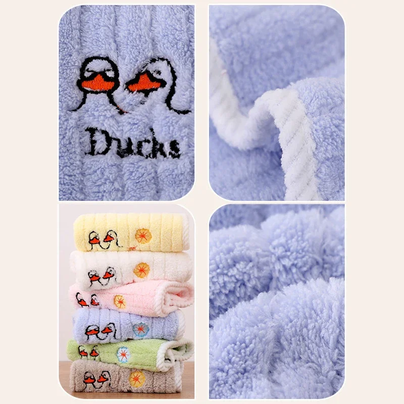 5pcs Set Baby Towel Coral Velvet Newborn Square Face Towels Soft Absorbent Cartoon Embroidery Animal Home Children\'s Hand Towel