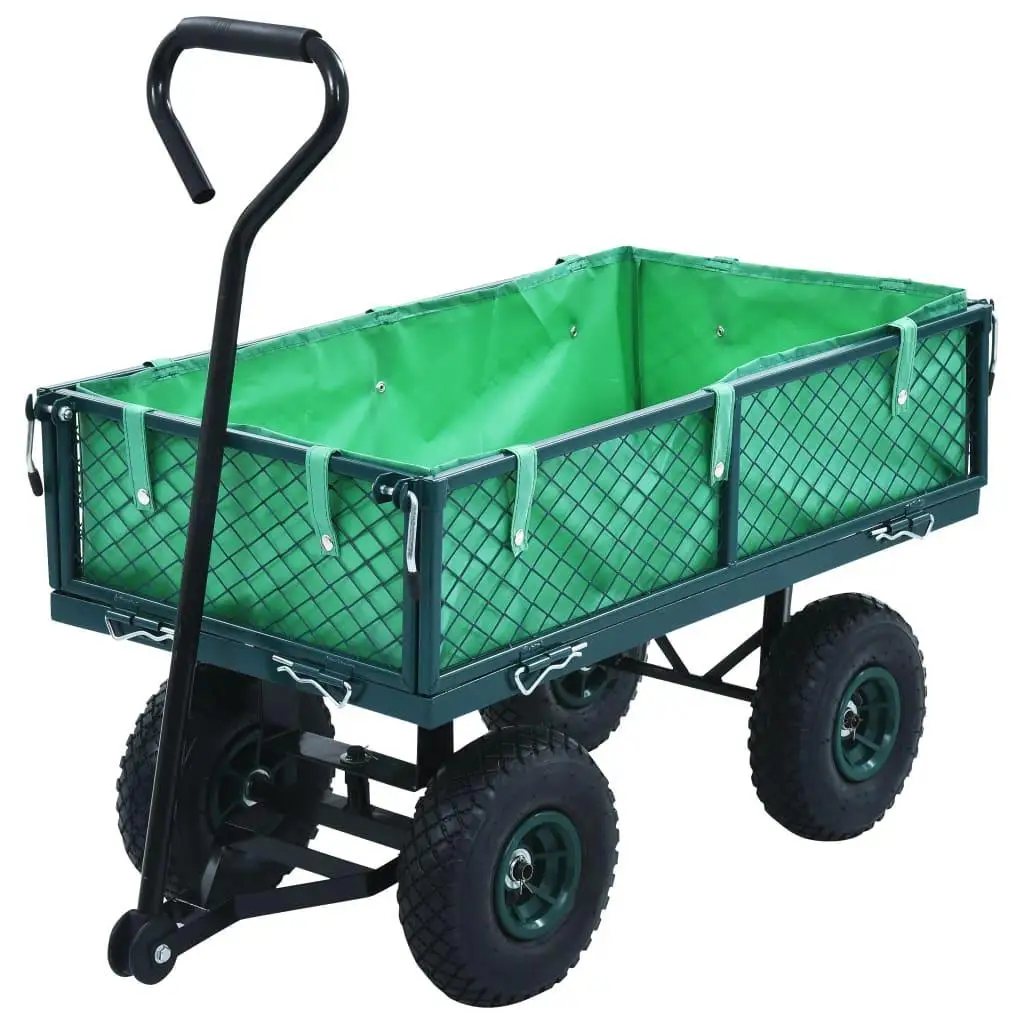 Heavy-Duty Green Garden Hand Trolley, 551.2 lb Capacity - Perfect for Outdoor Yard Work