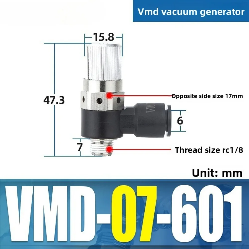 VMD-07 VMD-10 Vacuum Ejector 801 601 High Suction Negative Pressure Valve for Pneumatic System