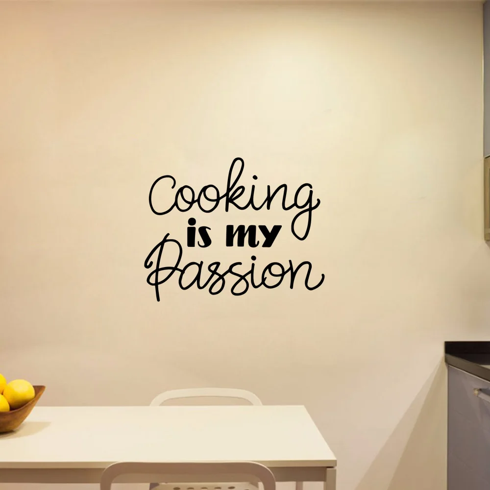 

1 pc cooking is my passion wallpaper for kitchen Waterproof Wall Stickers Home Decor Pvc Wall Decals Home Decor Vinyl Mural