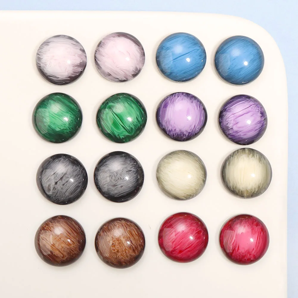 30 ชิ้น/ล็อต 12mm Retro เรซิ่น Cabochons สีครึ่งรอบ Cabochon Cameo สําหรับเครื่องประดับทํา DIY แหวนต่างหูอุปกรณ์เสริม