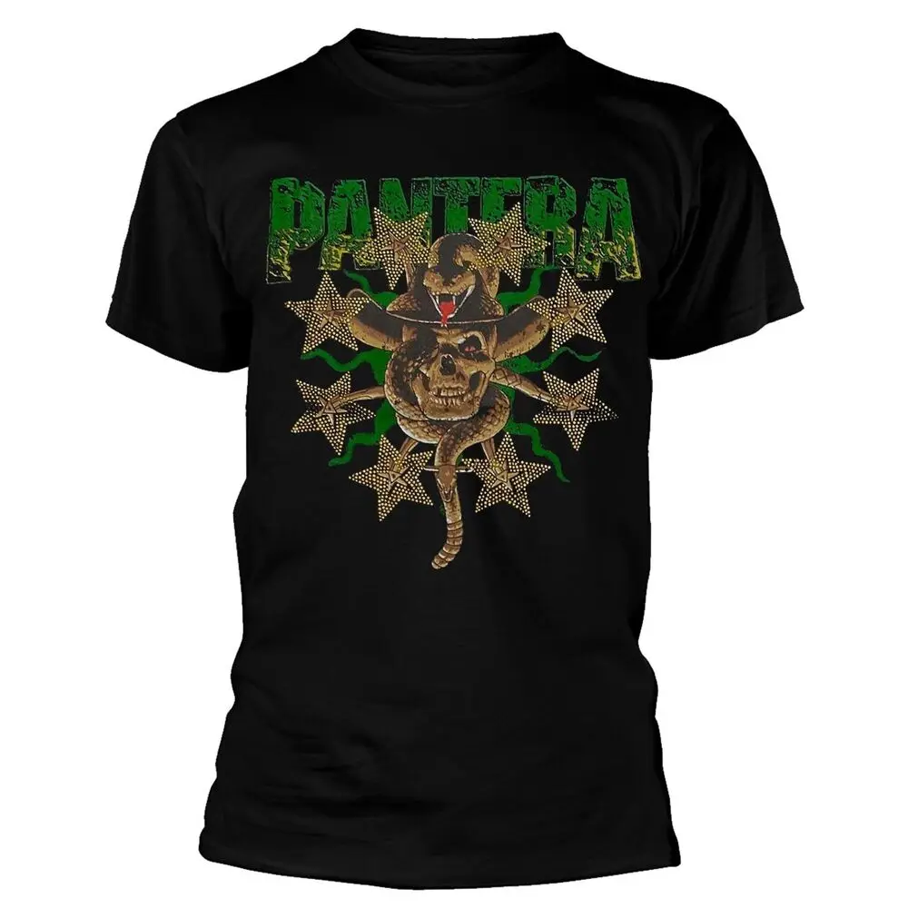 Pantera Skull & Snake Diamante Embellished Shirt S-XXL Official Band T-shirt  Tees Y2K tops Unisex Summer Short Sleeve