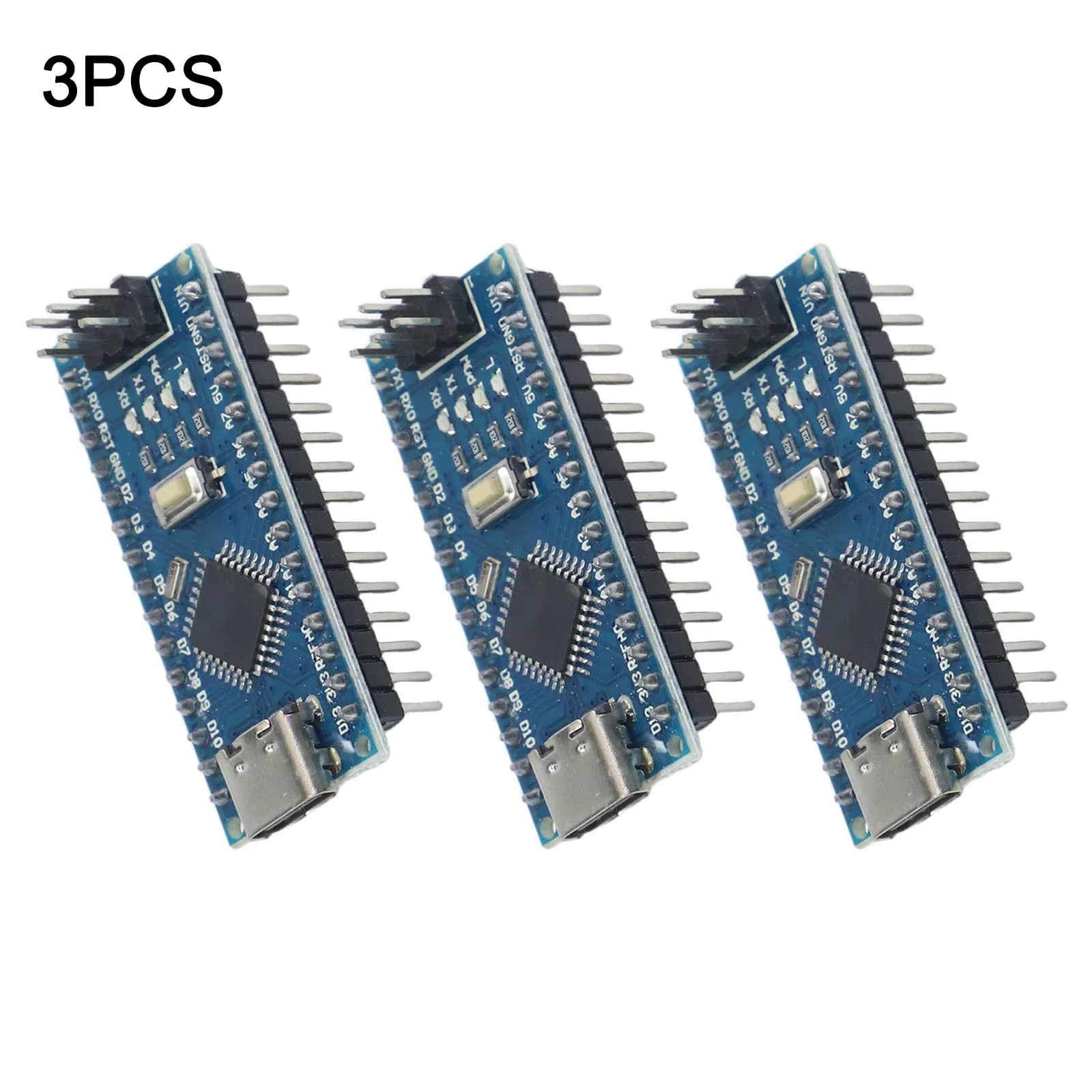 Pack of Three High Performance For Nano Modules Operating at Five Volts Sixteen Megahertz for Arduino Applications