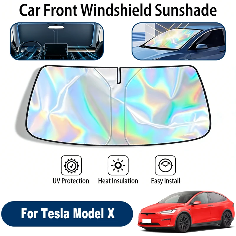 

Windshield Sun Shade For Tesla Model X Foldable UV Reflective Front Window Sun Protection Cover Accessories