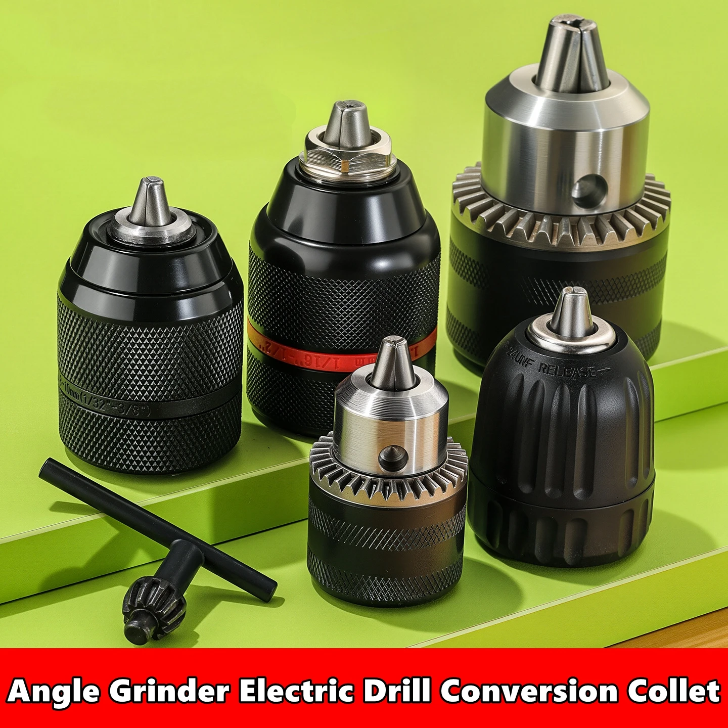 Adaptador de Mandril para Furadeira Elétrica e Esmerilhadeira, Suporte Conversor para Chave de Impacto Pneumática