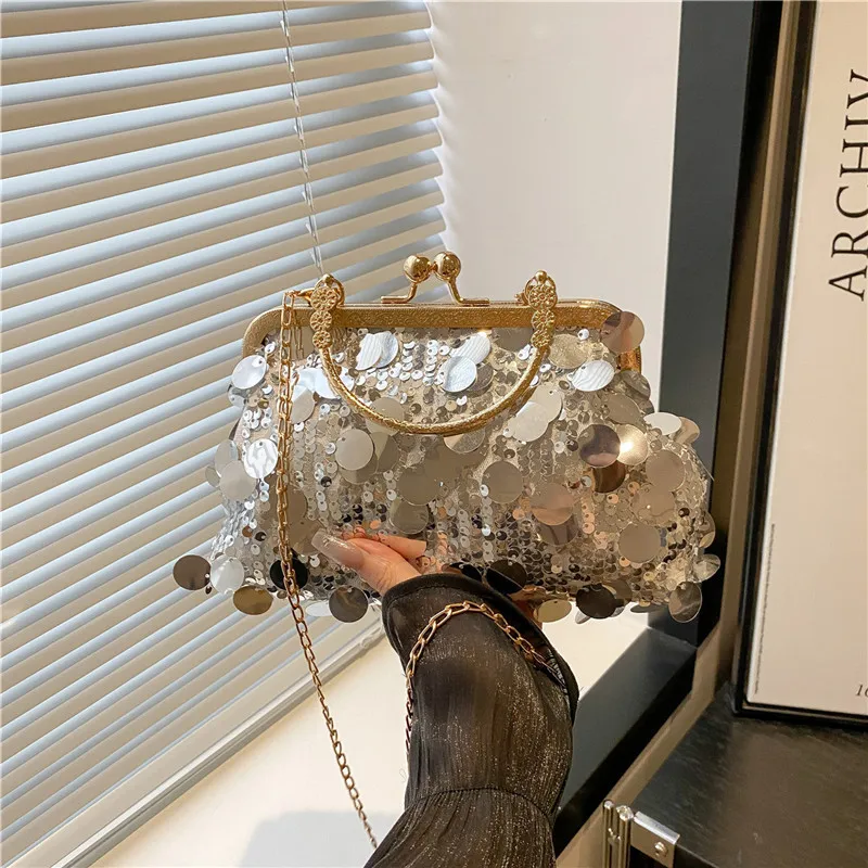 

Niche design sequined bag for women 2025 summer simple shoulder cross-body bag fashionable and trendy handbag