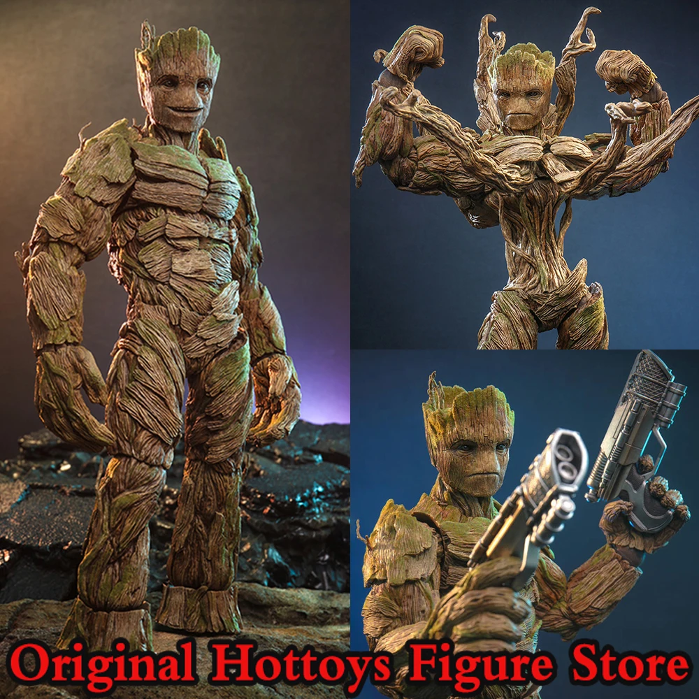 HOTTOYS HT MMS706 MMS707 1/6 Soldier Groot Guardians of the Galaxy Vol.3 Super Hero Full Set 12'' Action Figure Doll Toys