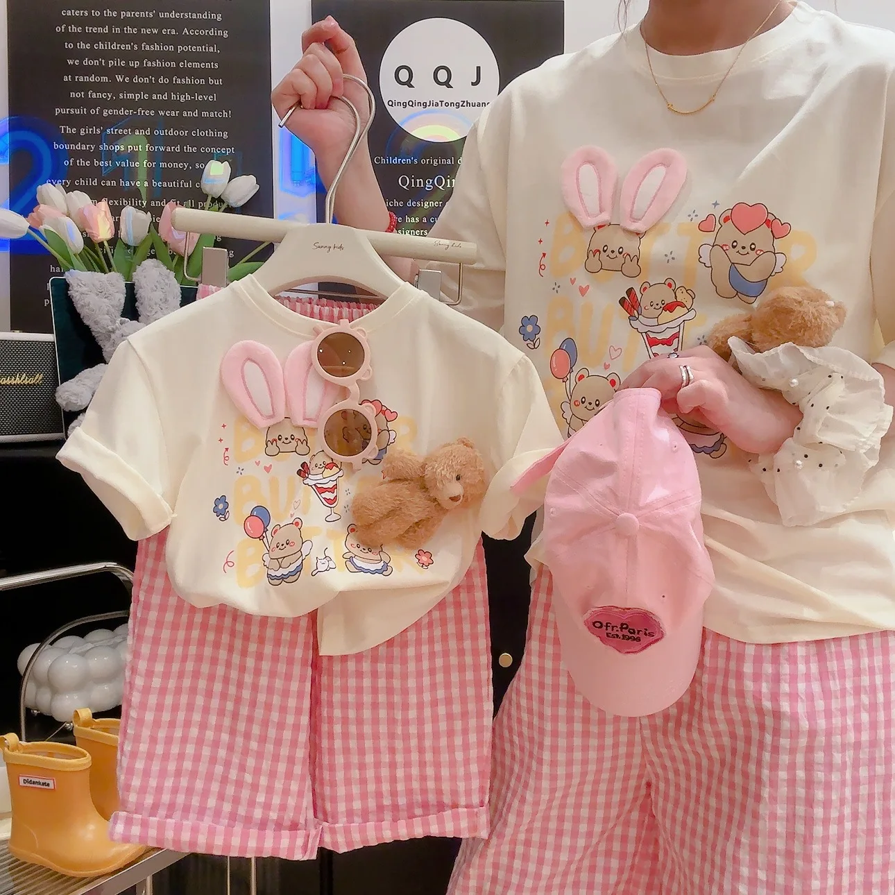

Girls Doll Costume Set Summer Faionable 3D Doll T-irt ort Sve Korean Sle Trendy Girls Sensation Silk Top
