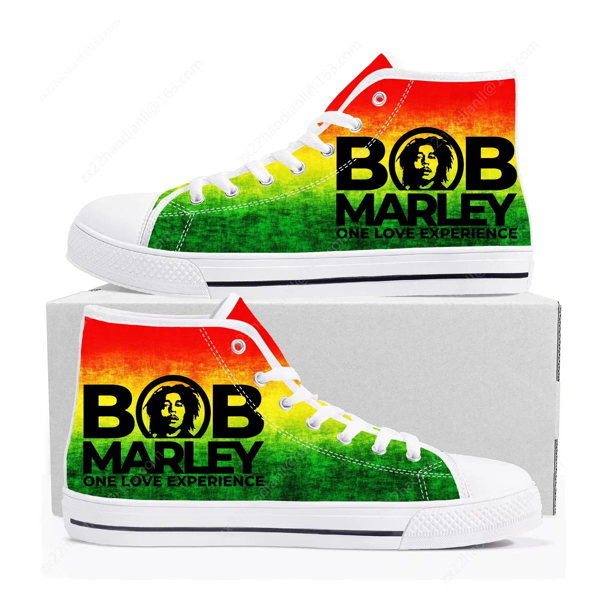 Legend Bob Marley Reggae Rasta Music Rock High Top Sneakers Mens Womens Teenager Canvas Sneaker Casual Couple Shoes Custom Shoe