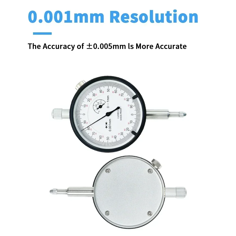 Shahe 0-1 mm Dial Indicator 0.001 mm Dial Indicator Gauge Metric Measurement Tools Gauge Indicator Tool