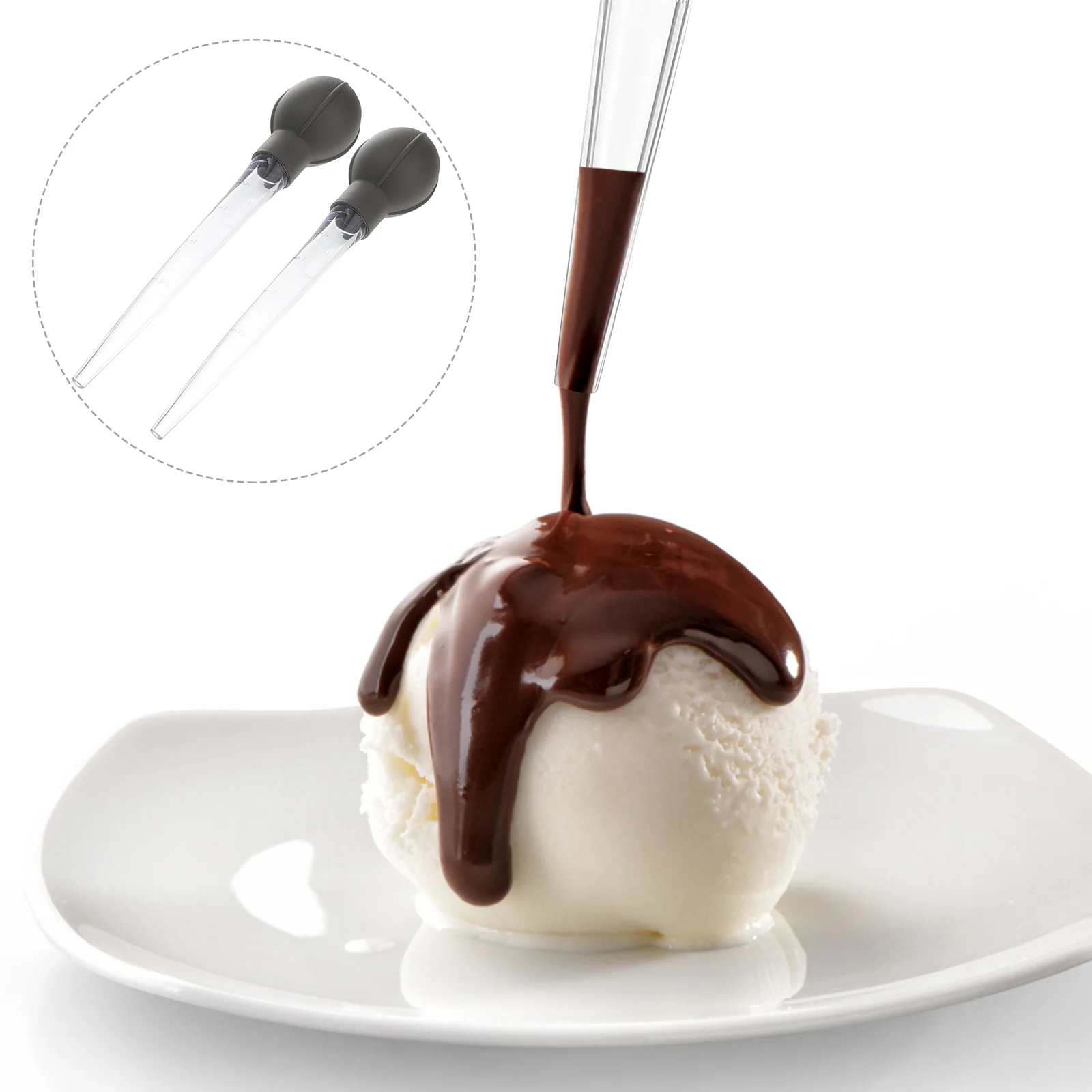 

2 Pcs Test Tube Measuring Pipettes Scaled Squeeze Transfer Baking Food Grade Plastic Transparent Dropper Chocolate Cupcakes