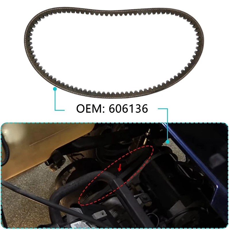 Golf Cart Drive Belt 606136 For EZGO Gas RXV TXT Workhouse ST 2008+ & Other Models With 13Hp 400Cc Kawasaki Engine