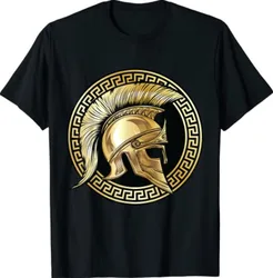 Spartan Helmet Gold Gladiator Sparta Greek Gym Workout T-Shirt Size S-5XL