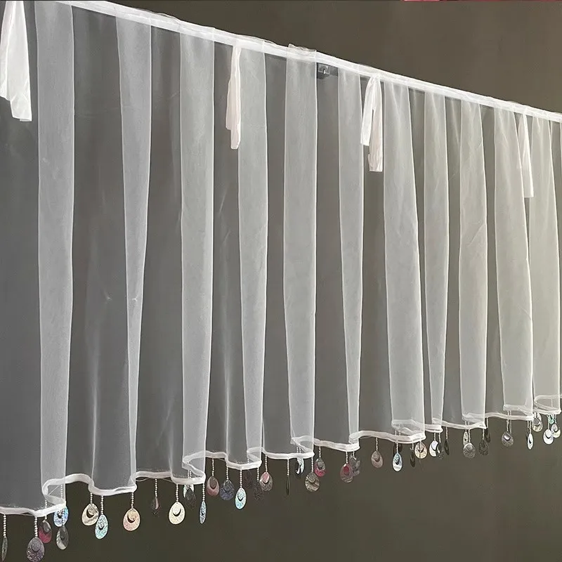 

Roof Drapery Panels Sequin Sheer Tutu Fabric Voile Ceiling Draping Hotel Event Wedding Backdrop Ceilings Canopy Decor