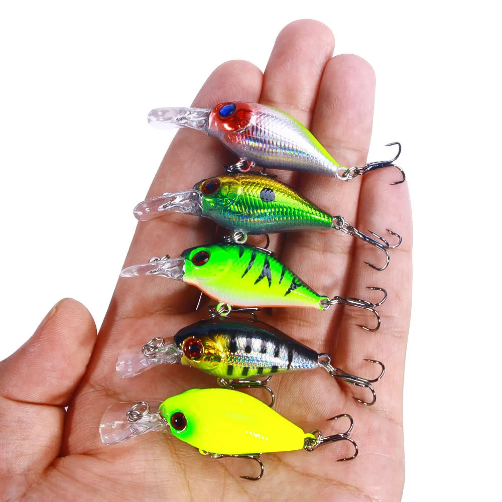 5 szt. Przynęty typu Crankbait na okonia, pstrąga, zestaw 4,4g 5cm sztuczne przynęty powierzchniowe, woblery typu Crank na szczupaka, przynęty Crankbaits do łowienia — zdjęcie 6