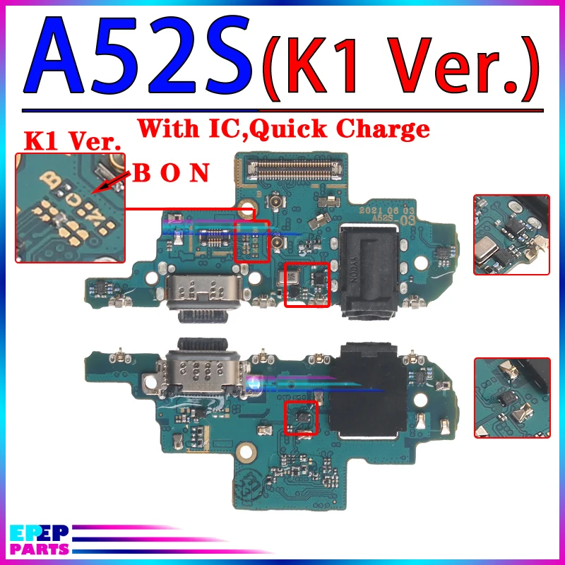 삼성 갤럭시 USB 도크 충전기 포트, 충전 보드 모듈, A32, A42, A52, A52S, A72, A02S, A12, 나초 A22, K1, K2 버전, 4G, 5G