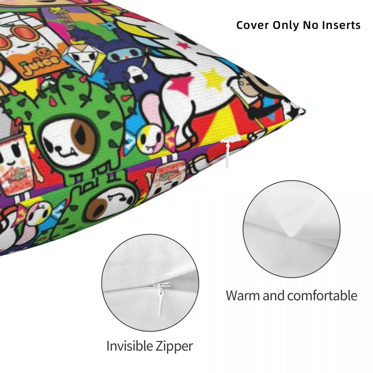 Tokidoki أحيانًا ساحة المخدة البوليستر الكتان المخملية الإبداعية البريدي ديكور رمي كيس وسادة غطاء وسادة غرفة 45x45
