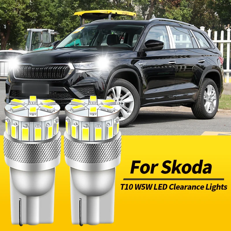 2PCS T10 W5W LED Clearance Lights ​Canbus For Skoda Kodiaq 17- Octavia MK1 MK2 MK3 96-18 Rapid NH1 NA2 NH3 11-16 Car Accessories