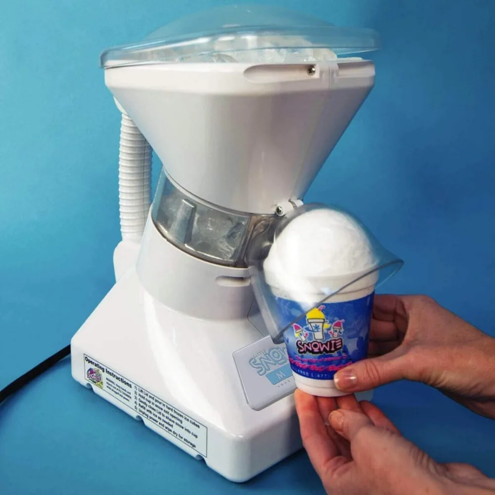 Little Snowie Max Snow Cone Machine - Premium Shaved Ice Maker, with Powder Sticks Syrup Mix, 6-Stick Kit, White