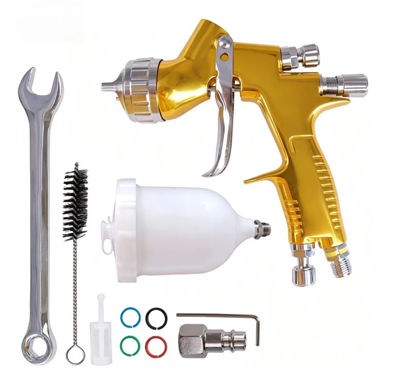 GTI HVLP Spray Gun High Atomization Car Paint Pneumatic Tool Auto Body Shop Basecoat Clearcoat Professional Finishing Gun