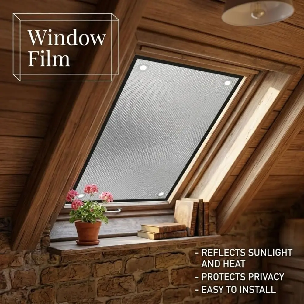 Aluminum Foil Window Insulation Film Anti-UV Removable Window Sun Shade Film with Suction Cup Double Side Window Privacy Film