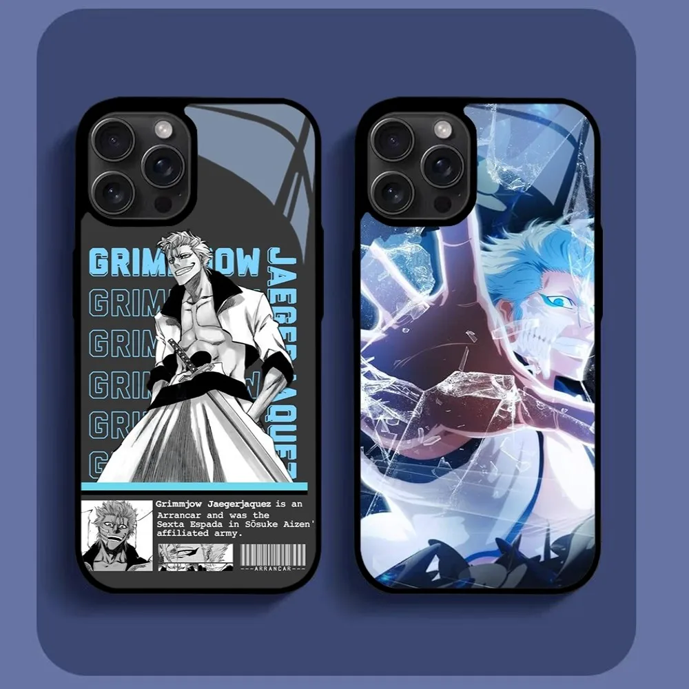 Anime G-Grimmjow J-Jaegerjaquez Phone Case For iPhone16 15 14 13 12 11 Pro Xs Max Mini XR X 7 8 Plus luxury Mirror Hard Funda