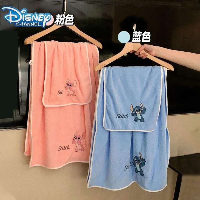 Disney Stitch Badet uch Handtuch Set Cartoon niedlichen rosa Engel Badet uch Bade möbel Geschenke lustig