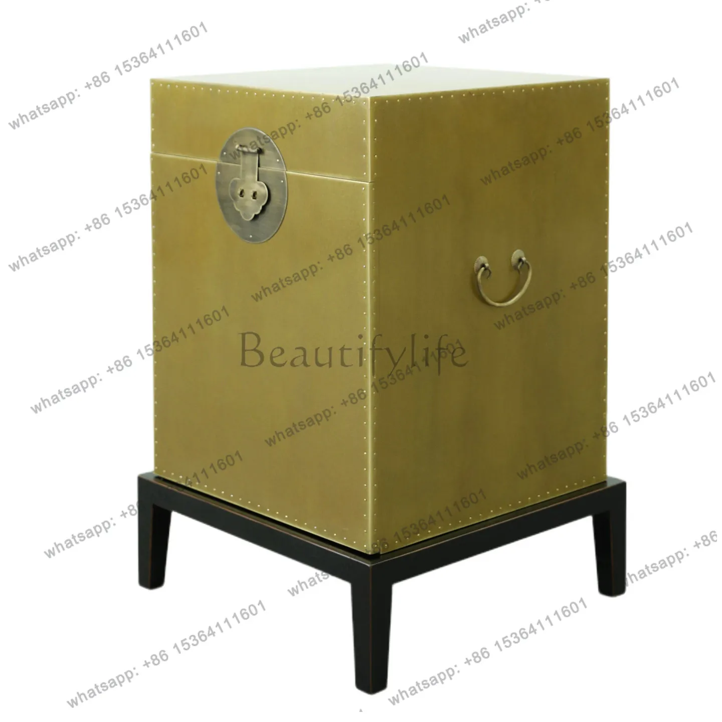 

New Chinese solid wood simple living room side few antique sofa side cabinet