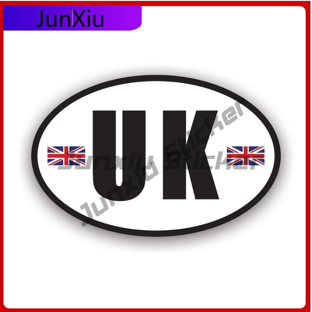 

Stylish United Kingdom Oval Sticker Uv Protected Decalsbritain British Flag Country Code Euro Uk V5 Anime Vinyl Sticker