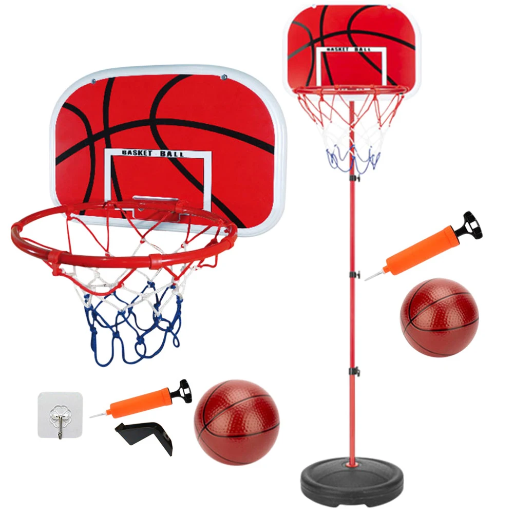 Basketbalring met bal en pomp Mini-basketbalring Verstelbare draagbare basketbalring Binnen Buiten spelen voor kinderen