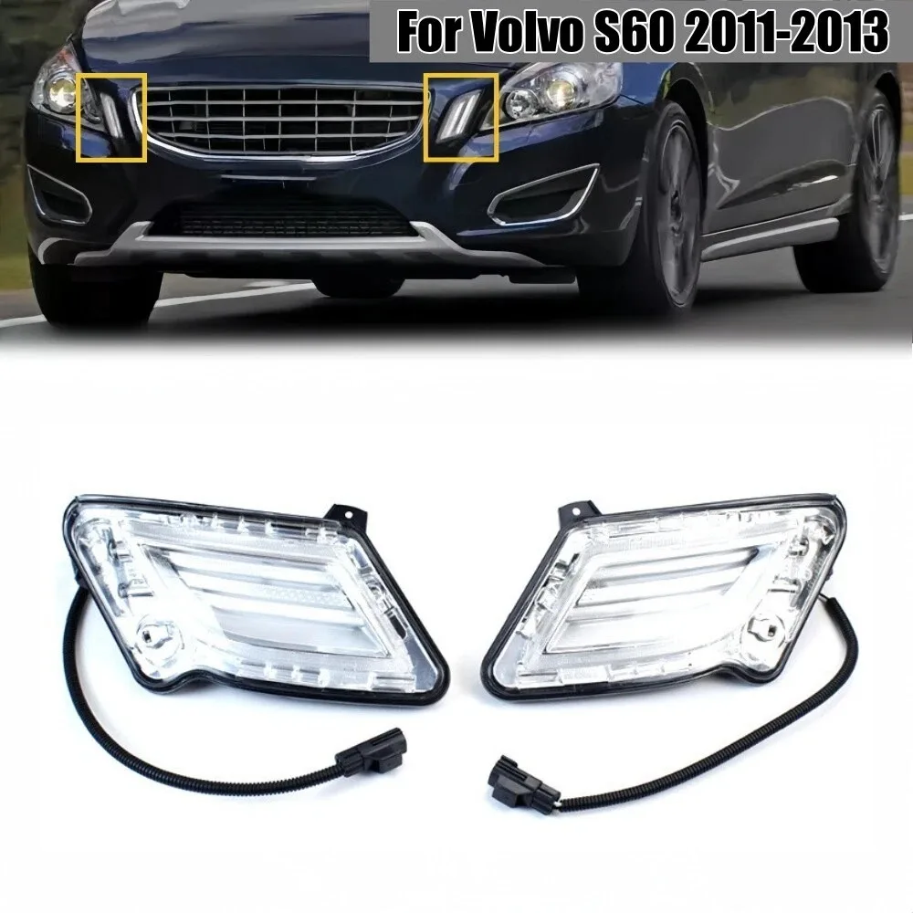 

For 2011-2013 Volvo S60 Front LED Day Running Marker Indicator Light Turn Signal Lamp 31278557 31278558