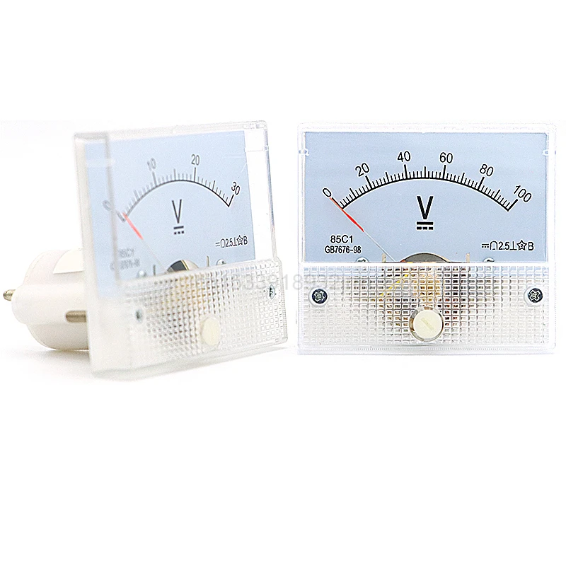 

1Pcs 85C1-V DC Analog Panel Voltmeter Ammeter Amp Volt Meter Gauge 85C1 1V 2V 3V 5V 10V 15V 20V 30V 50V 75V 100V 300V 400V 500V