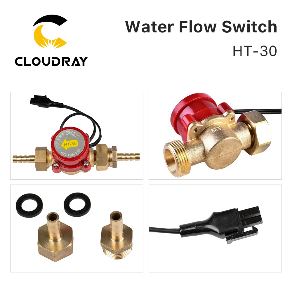 Il sensore 8/10/12mm del commutatore di flusso dell\'acqua di Cloudray HT-30 protegge per la tagliatrice dell\'incisione Laser di CO2