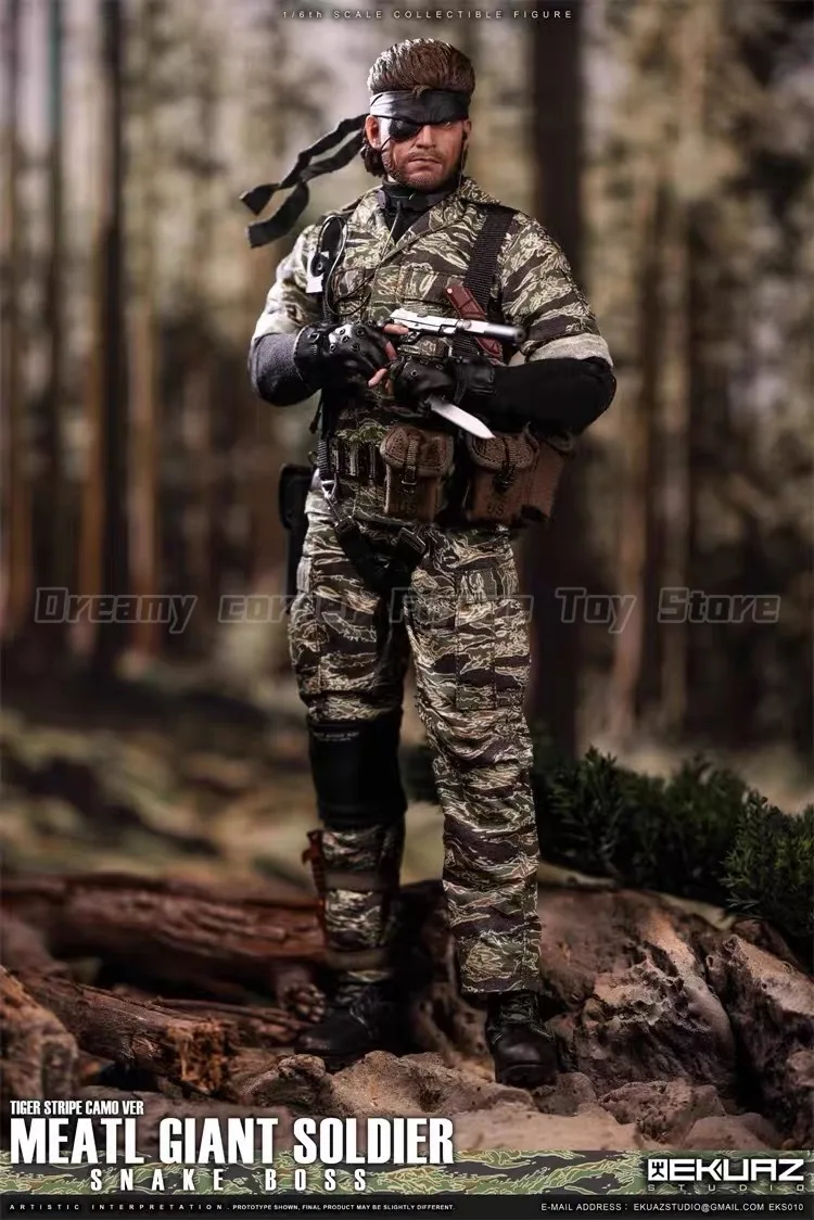 【In Stock】EKUAZ STUDIO EKS010 TIGER STRIPE CAMO VER MEATL GIANT SOLDIER SNAKE BOSS 1/6 Action Figure