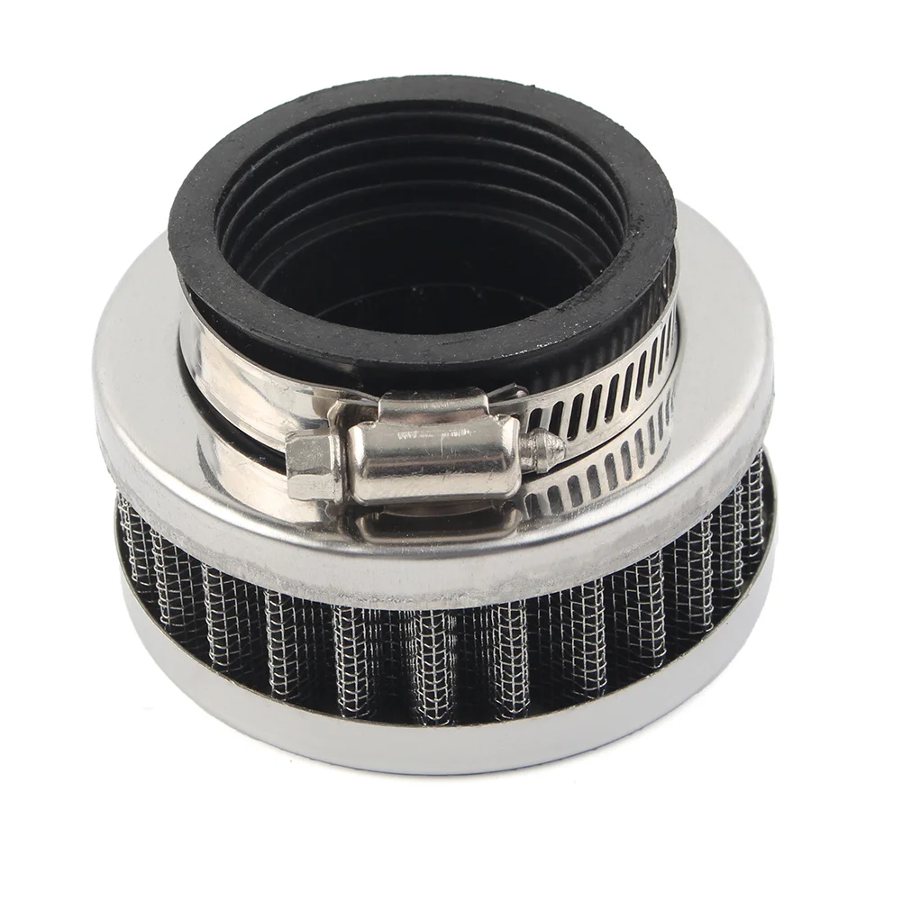 Motorbike 42mm Air Intake Filter Cleaner Rubber Bend Inlet Stainless Steel Mesh Accessories