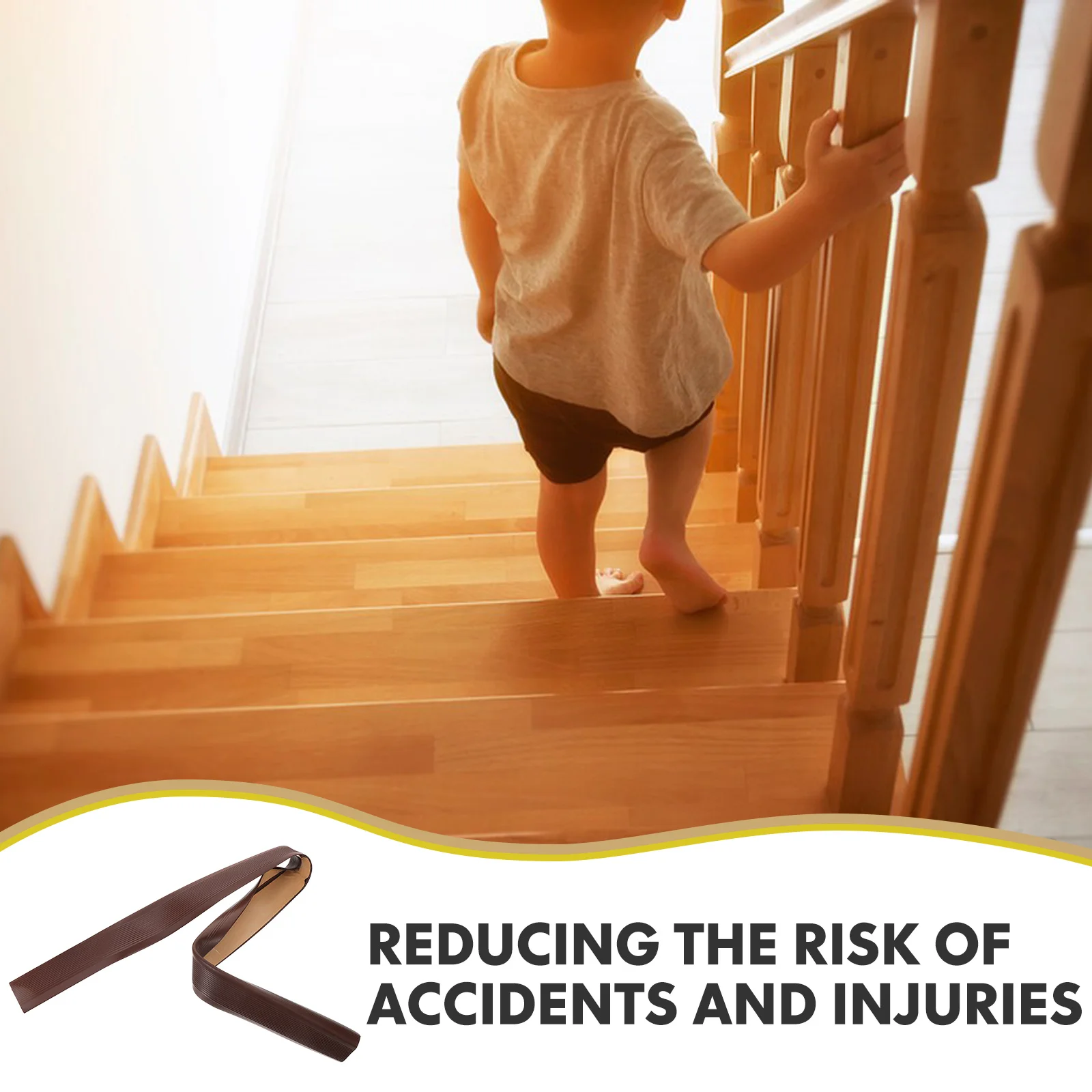 

Plastic Stair Edge Protector Self Adhesive Tape Nonslip Decorative Guard Easy Installation Safety Anti Slip Long Lasting