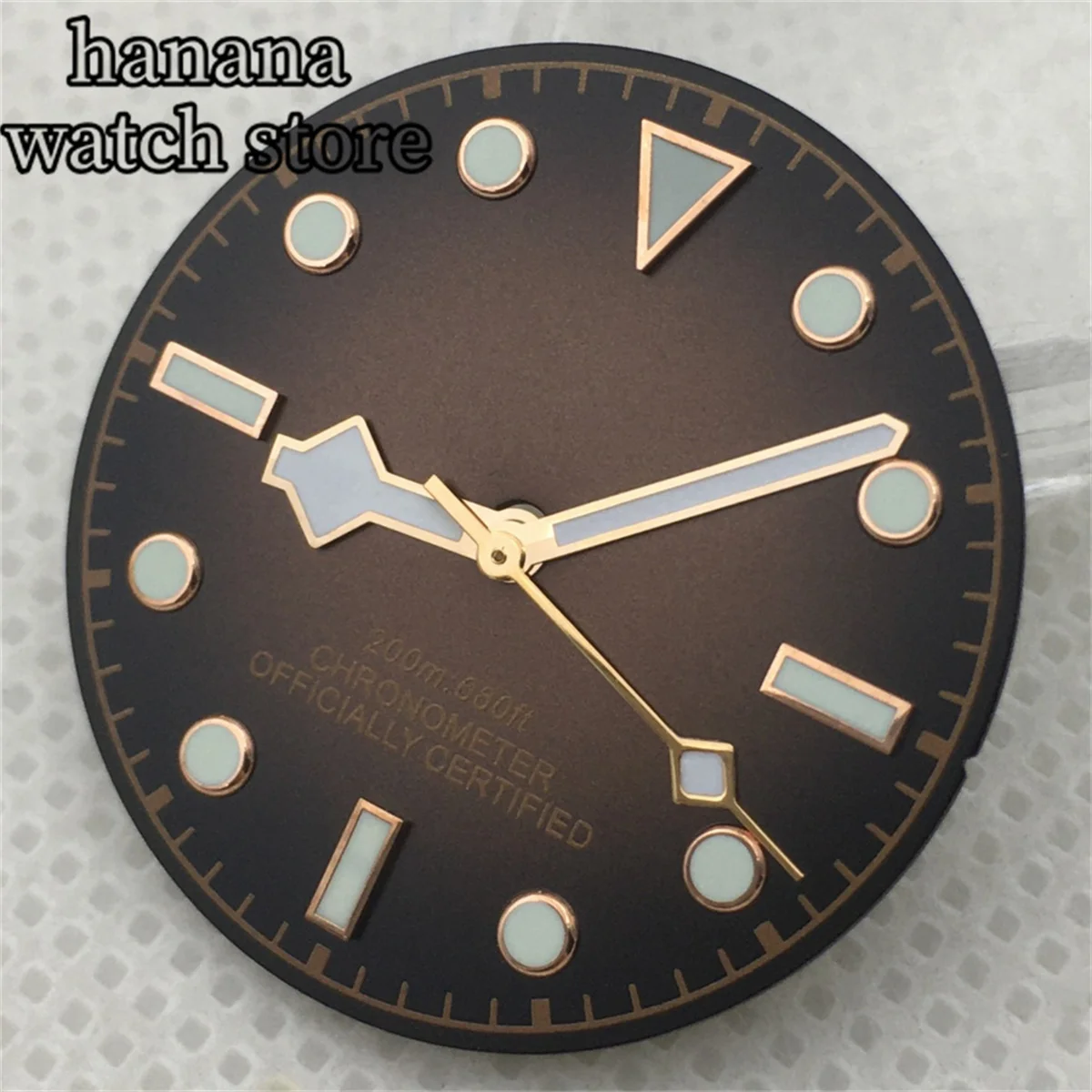 BLIGER 29mm Watch Dial Retro Gradient Black Brown With Rose Gold Edge Index For Vintage NH35 NH36 ETA2824 2836 Miyota 8215 DG PT