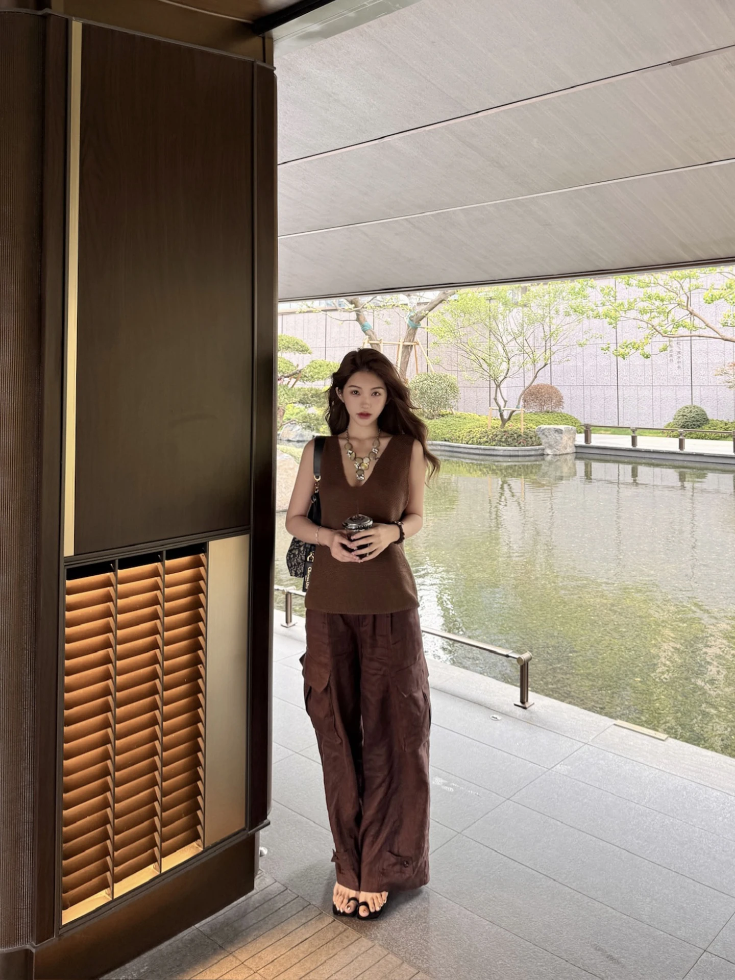 

PiRui повседневные свободные льняные женские брюки, новинка лета, рабочая одежда кофейного цвета, широкие брюки, универсальные женские брюки