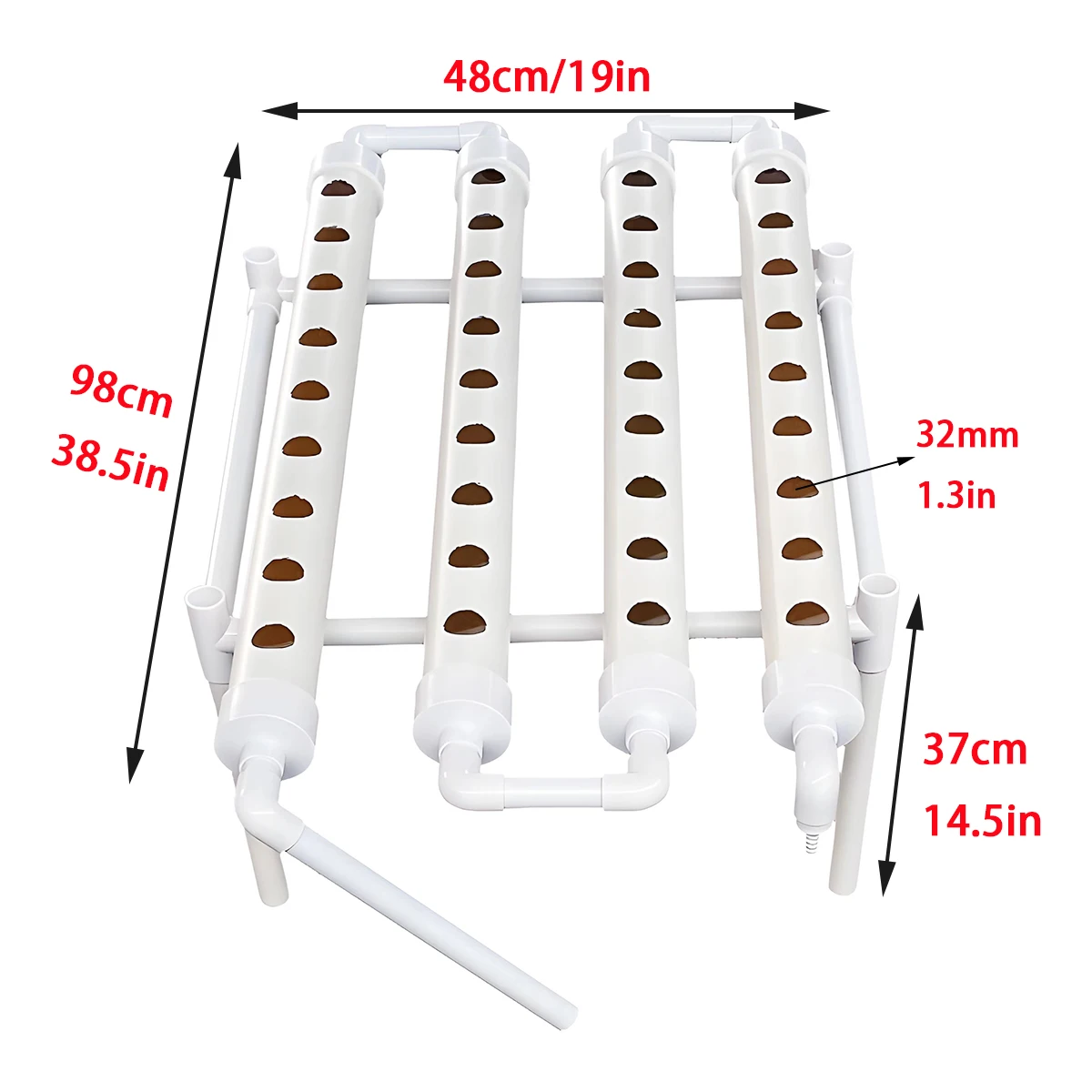 Kits de Sistema Crescente Hidroponia, Tubo de PVC, Jardim Hidropônico, Ferramentas para Plantar Vegetais, 36 Sites