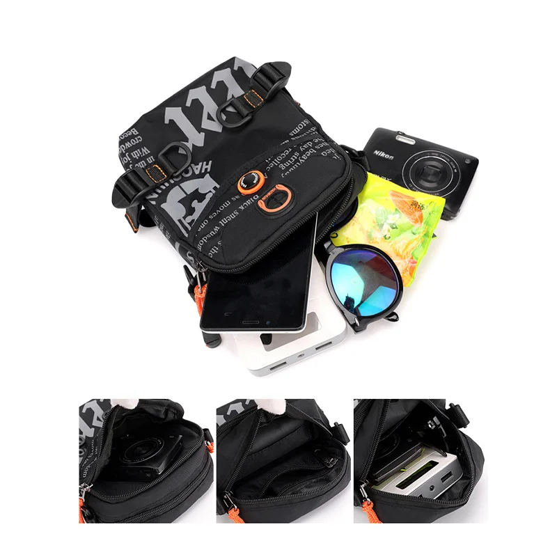 Men Small Shoulder Messenger Bag Male Sling Cross Body Purse Bum Hip Belt Bag Fanny Waist Pack Military Fashion Waterproof Nylon